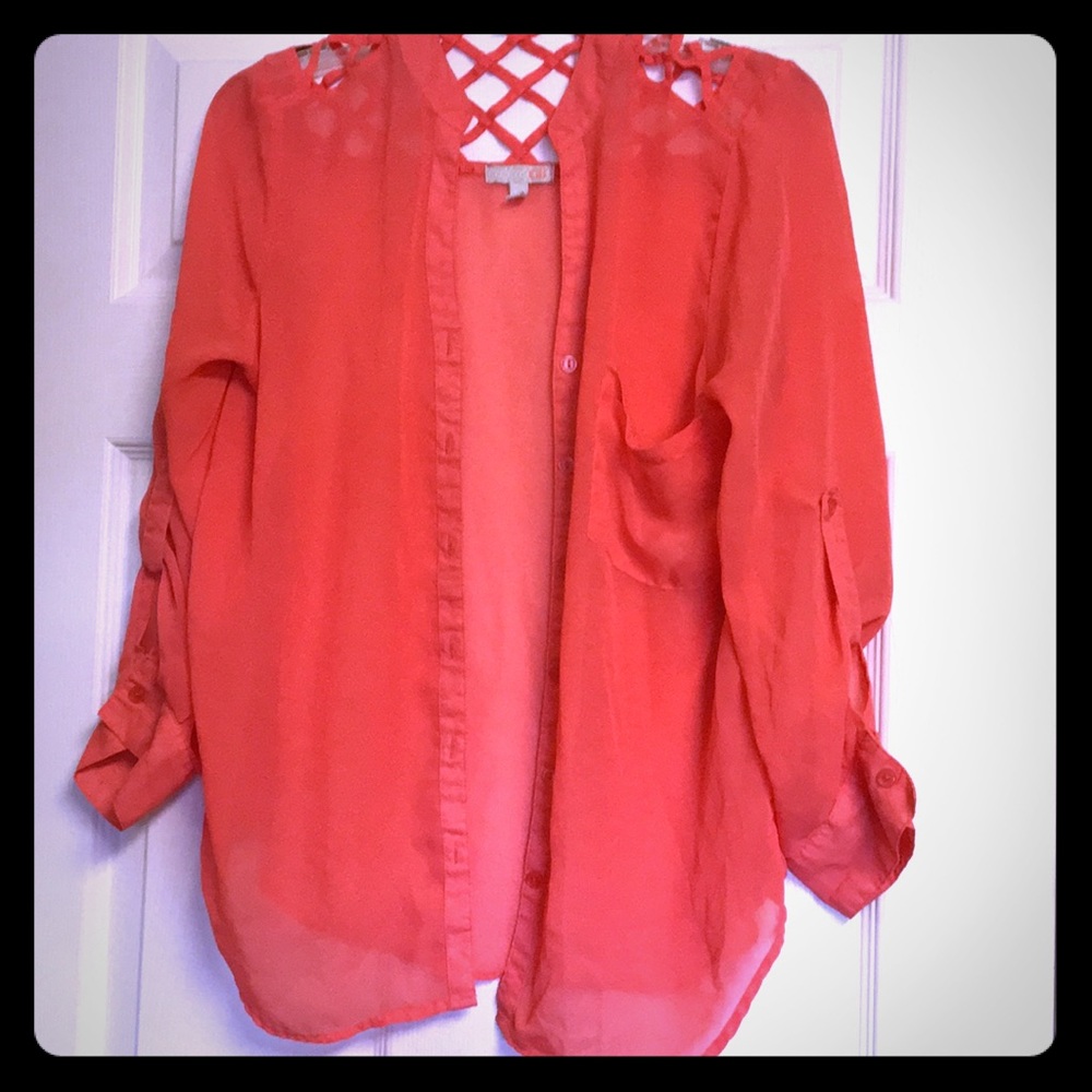 Sheer Gianni Bini over shirt.